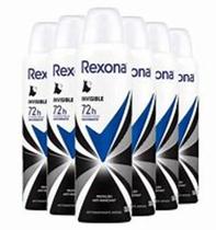 Kit 6 Desodorantes Antitranspirante Aerossol Rexona Invisible Feminino 72 Horas 150ml Kit 6 Desodorantes Antitranspirante Aerossol Rexona Invisible Feminino 72 Horas 150ml