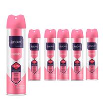 Kit 6 Desodorantes Femininos Antitranspirante Candy Flores Jasmin Above 48h Proteção 150ml