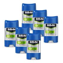 Kit 6 Desodorantes Gillette Antitranspirante Gel Hydra Aloe 82g