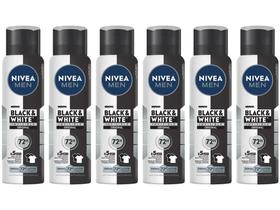 Kit 6 Desodorantes Nivea Invisible Black & White - Aerossol Antitranspirante Masculino 150ml Kit 6 Desodorantes Nivea Invisible Black & White - Aerossol Antitranspirante Masculino 150ml