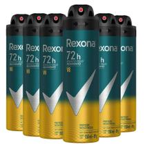 Kit 6 Desodorantes Rexona Men Aerossol Antitranspirante V8 150ml