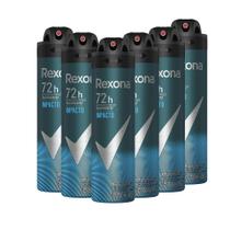 Kit 6 Desodorantes Rexona Men Motionsense Antitranspirante Aerossol Impacto 150ml