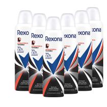 Kit 6 Desodorantes Rexona Motionsense Antitranspirante Aerossol Antibacterial e Invisible 150ml