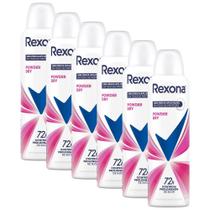 Kit 6 Desodorantes Rexona Motionsense Antitranspirante Aerossol Powder Dry 150ml