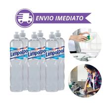 Kit 6 Detergente Anti Odor Cristal Limpol Bombril 500Ml