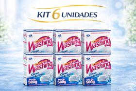Kit 6 Detergente Lava Louças Washing Limpeza Profissional em pó 500g