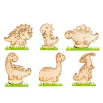 Kit 6 Dinossauros Brinquedo infantil Crianças em MDF