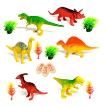 Kit 6 Dinossauros Espinossauro Triceratops, Tiranossauro Velociraptor e Ovos - Cim Toys