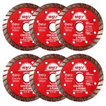 Kit 6 Disco Corte Diamantado Turbo P/ Concreto 110x20mm Matz Kit 6 Disco Corte Diamantado Turbo P/ Concreto 110x20mm Matz