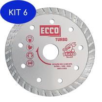 Kit 6 Disco De Corte Diamantado Turbo 110Mm X 20Mm Bv8Et