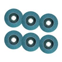 Kit 6 Disco Flap Desbaste Acabamento Grão 120 115x22mm