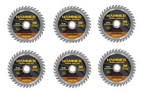 Kit 6 disco lâmina serra circular widea 4.3/8 madeira hammer