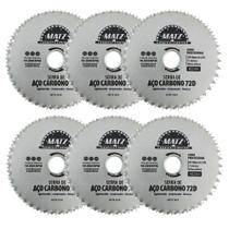 Kit 6 Disco Serra Aço P/ Madeira 72 Dentes 110mm x 20mm Matz