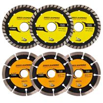 Kit 6 Disco Serra Circular 115mm/100mm Mármore Concreto