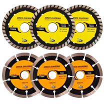 Kit 6 Disco Serra Circular 115mm-100mm Mármore Concreto