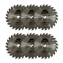 Kit 6 Disco Serra Wídea Madeira 24 Dentes 180mm x 20mm Matz