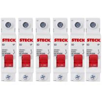 Kit 6 Disjuntor Mono 16a Steck Curva C 3ka Sdd61c10 Kit 6 Disjuntor Mono 16a Steck Curva C 3ka Sdd61c10