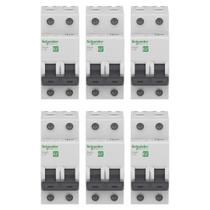 Kit 6 Disjuntor Schneider Mini Curva C 40a 3ka 220/380v