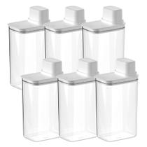 Kit 6 Dispensers Herméticos com Medidor Potes Organizadores Mantimentos 2,3L OU Grãos Arroz Feijão