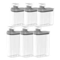 Kit 6 Dispensers para Lavanderia 1,5 L e 2,3 L Organizadores de Sabão/Amaciante Flow Ou Cor:Chumbo