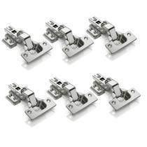 Kit 6 Dobradiça Armário Cozinha Guarda Roupas 35mm Curva Kit 6 Dobradiça Armário Cozinha Guarda Roupas 35mm Curva