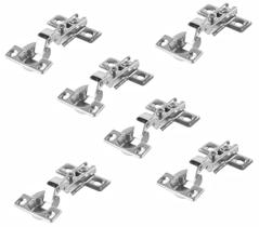 Kit 6 Dobradiça Pressão Caneco Armário Curva Metal 26mm.