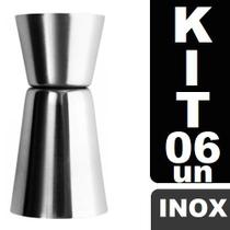 Kit 6 Dosador Medidor Bebidas Inox 60 e 30ml Coquetel Drink Kit 6 Dosador Medidor Bebidas Inox 60 e 30ml Coquetel Drink