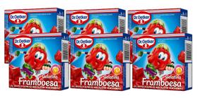 kit 6 Dr. Oetker Gelatina em Pó Sabor Framboesa, Sobremesa com Sabor e Consistência Deliciosa