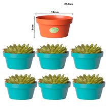 kit 6 e 10 Vasos de plantas cuia redondos resistentes decorativos coloridos auto irrigável