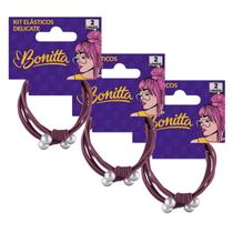Kit 6 Elásticos De Cabelo Fino Linha Delicate Bonitta Kit 6 Elásticos De Cabelo Fino Linha Delicate Bonitta