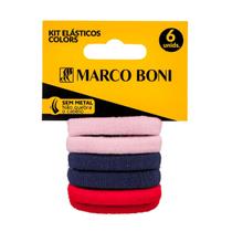 Kit 6 Elásticos De Cabelos Colors Sem Metal Marco Boni