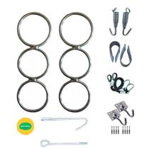 Kit 6 em 1 - Acessórios Rede Descanso Redutor Mola Gancho Protetor Armador Corda