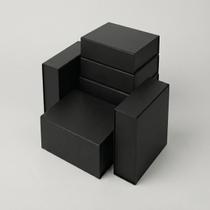 Kit 6 Embalagens De Presente Luxo Caixa Preta Com Ímã Para Padrinhos Brindes Eventos Corporativos -