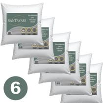 Kit 6 Enchimentos de Almofada 40x40 Fibra Siliconada com Capa TNT 40g
