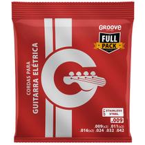Kit 6 Encordoamento Guitarra 009 Groove Full Pack Stainless Steel GFP1