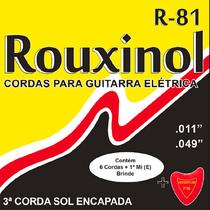 Kit 6 Encordoamento Guitarra 011 Rouxinol Sol Encapada R81