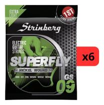 Kit 6 Encordoamento Strinberg Para Guitarra Gs09 - 6 Cordas Kit 6 Encordoamento Strinberg Para Guitarra Gs09 - 6 Cordas