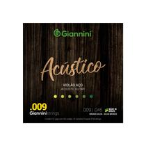 Kit 6 Encordoamento Violão Aço 009 Giannini Acústico Geswal Kit 6 Encordoamento Violão Aço 009 Giannini Acústico Geswal