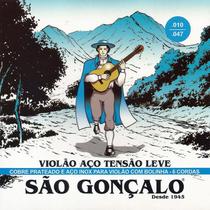 Kit 6 Encordoamento Violão Aço 010 São Gonçalo Prata Bolinha 11038