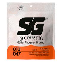 Kit 6 Encordoamento Violão Aço 010 SG Phosphor Bronze 6690