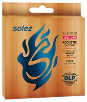 Kit 6 Encordoamento Violão Aço 010 Solez Bronze 85/15 DLP SLATB10