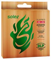 Kit 6 Encordoamento Violão Aço 010 Solez Phosphor Bronze DLP SLAPB10