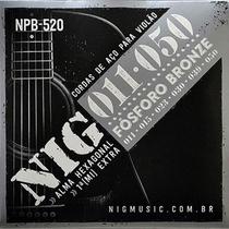 Kit 6 Encordoamento Violão Aço 011 NIG Phosphor Bronze NPB520