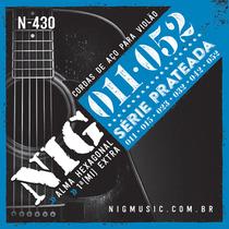 Kit 6 Encordoamento Violão Aço 011 NIG Série Prateada N430