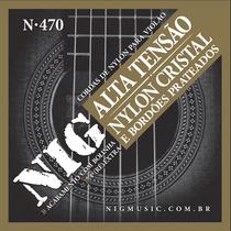 Kit 6 Encordoamento Violão Nylon Alta NIG Cristal Prata Bolinha N470