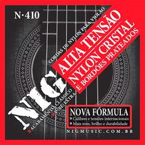 Kit 6 Encordoamento Violão Nylon Alta NIG Cristal Prata N410