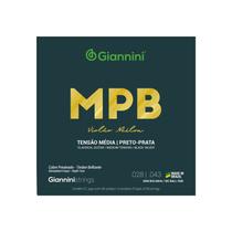 Kit 6 Encordoamento Violão Nylon Média Giannini Preto Prata GENWBS