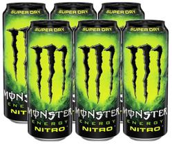 Kit 6 Energético Monster Nitro Super Dry Importado 500ml