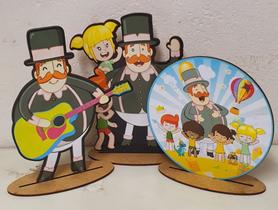Kit 6 Enfeite de Mesa Decoração Festa Mdf Mundo Bita