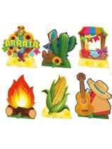 Kit 6 Enfeite de Mesa Festa Junina Arraiá São João Decoração Kit 6 Enfeite de Mesa Festa Junina Arraiá São João Decoração